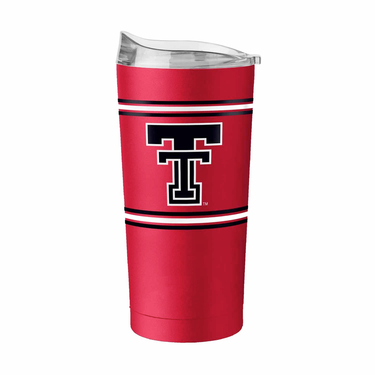 Texas Tech Red Raiders 20 oz Stripe Powder Coat Tumbler Vacuum Insulated - Red