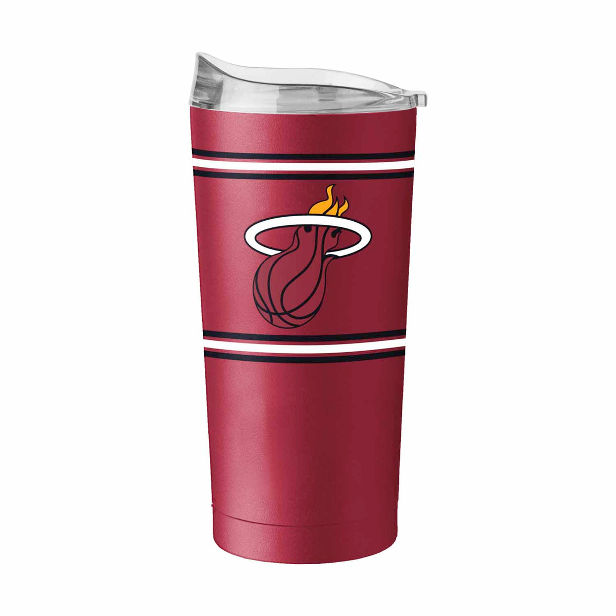Miami Heat 20 oz Stripe Powder Coat Tumbler Vacuum Insulated - Garnet