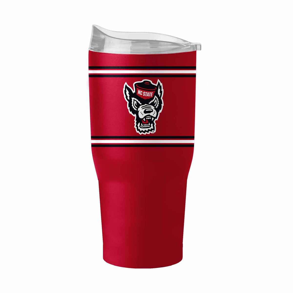NC State Wolfpack NCAA 30 oz Stripe Powder Coat Tumbler Vacuum Insulated - Red