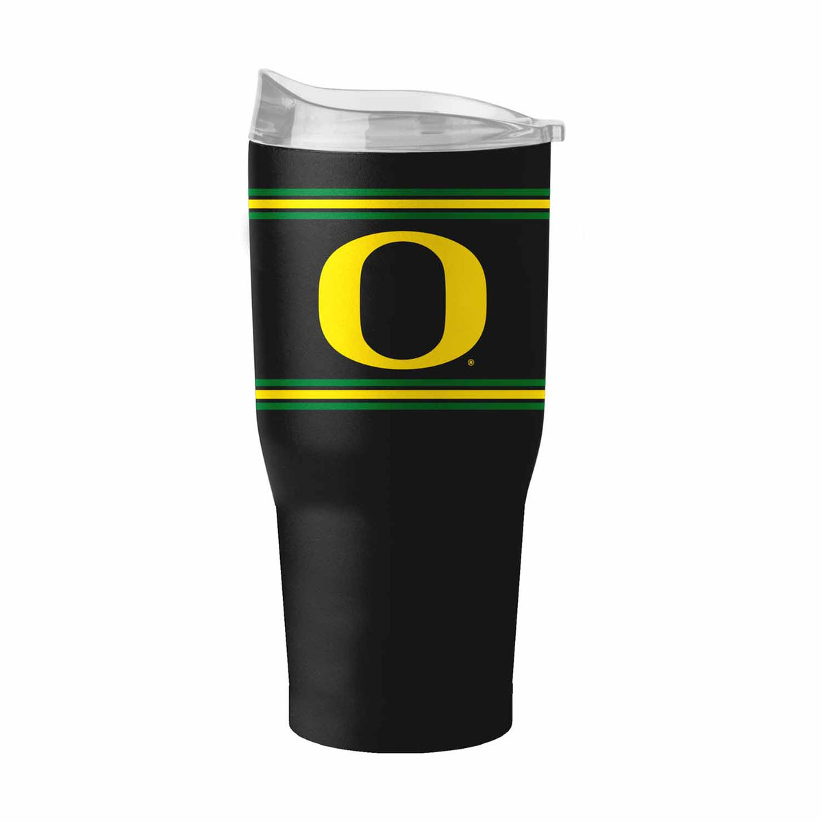 Oregon Ducks NCAA 30 oz Stripe Powder Coat Tumbler Vacuum Insulated - Black