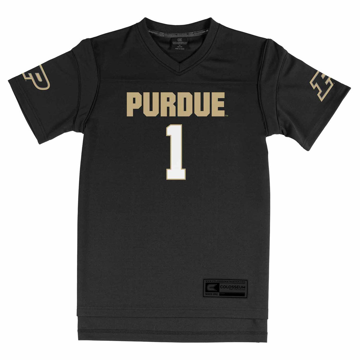 Purdue Boilermakers NCAA College Football Jersey Youth Officially licensed NCAA; 100% polyester jersey; screen-printed team graphics front back - Black