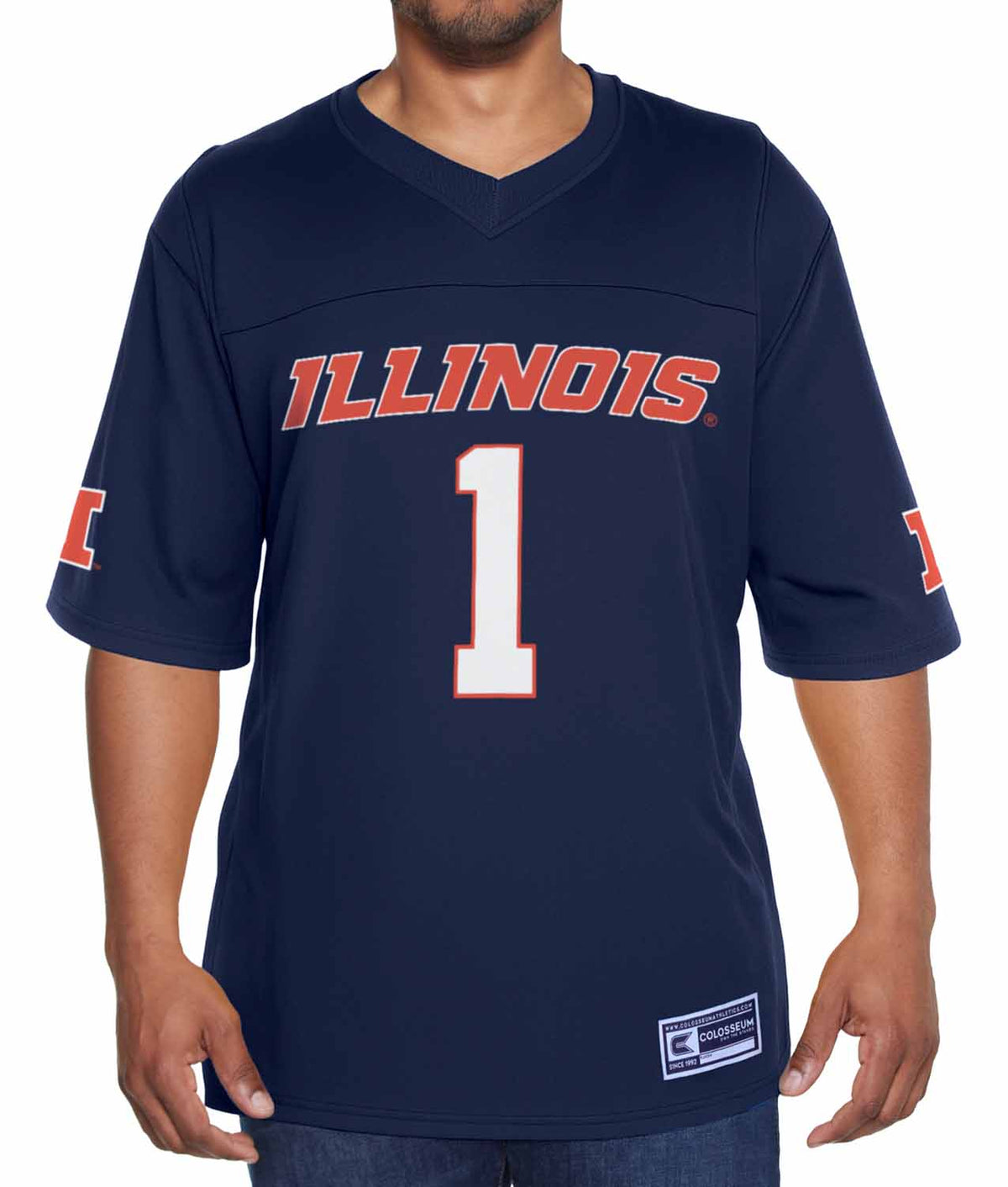 Illinois Fighting Illini NCAA College Football Jersey Men Women Officially licensed NCAA; 100% polyester jersey; screen-printed team graphics front - Navy