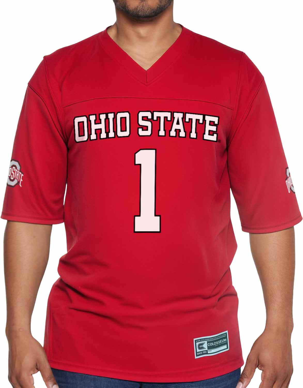 Ohio State Buckeyes NCAA College Football Jersey Men Women Officially licensed NCAA; 100% polyester jersey; screen-printed team graphics front - Red