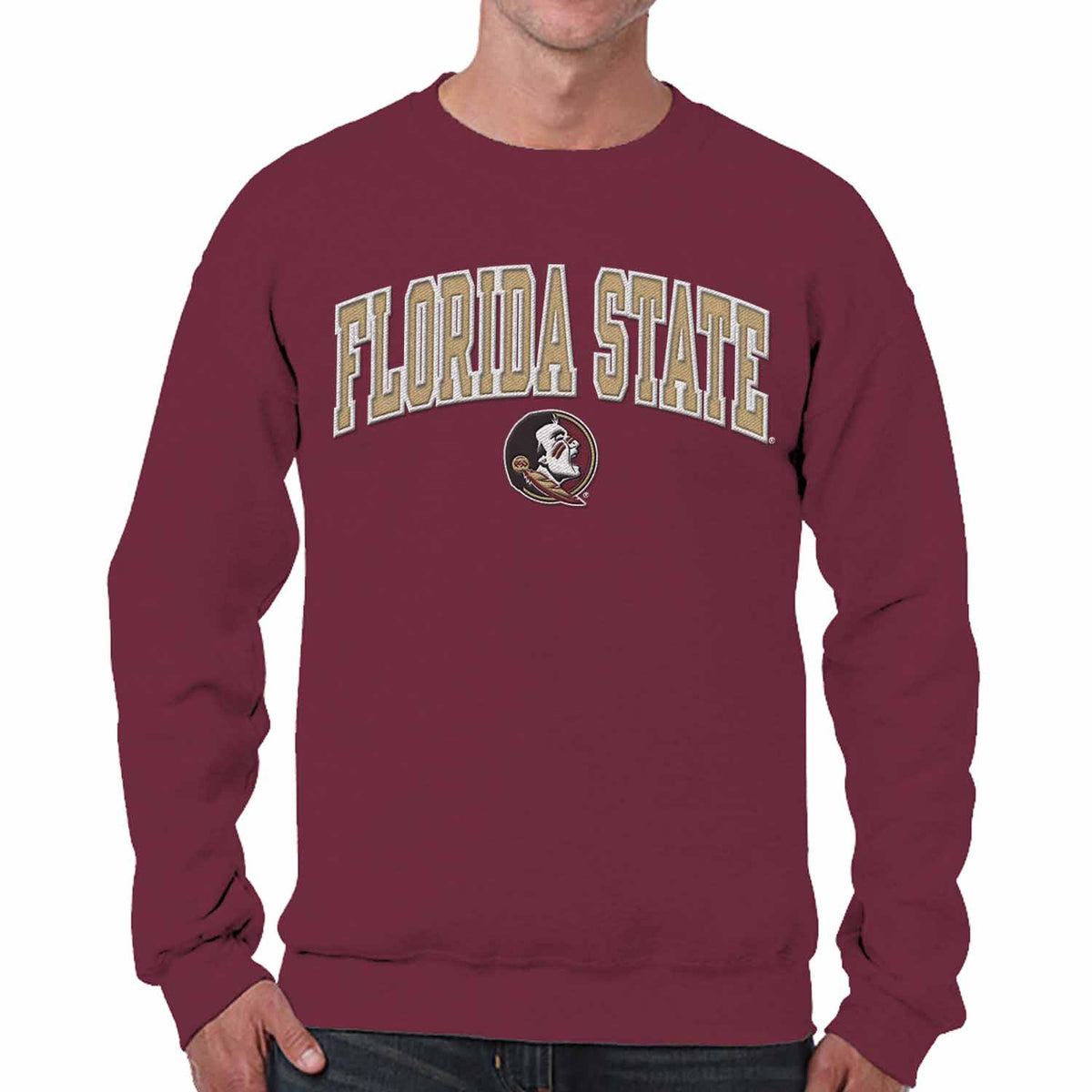 Florida State Seminoles NCAA Adult Tackle Twill Crewneck Sweatshirt - Garnet