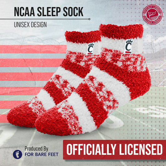Cincinnati Bearcats NCAA Unisex Cozy Soft Sleep Socks - Red