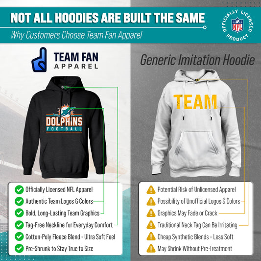 Miami Dolphins True Fan NFL Hoodie Charcoal - Charcoal