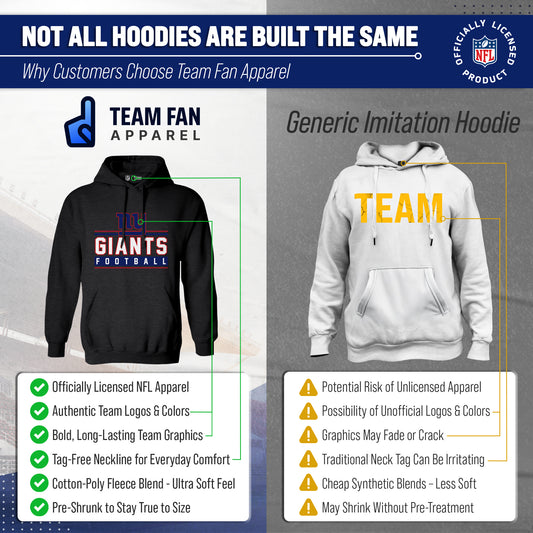 New York Giants True Fan NFL Hoodie Charcoal - Charcoal