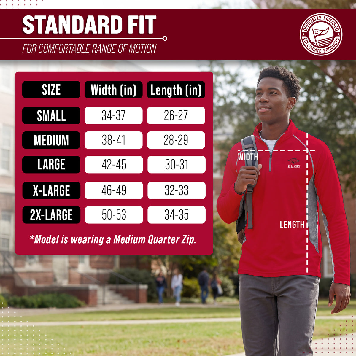 Arkansas Razorbacks Campus Classic 1/4 Zip Windshirt Men's Pullover - Cardinal