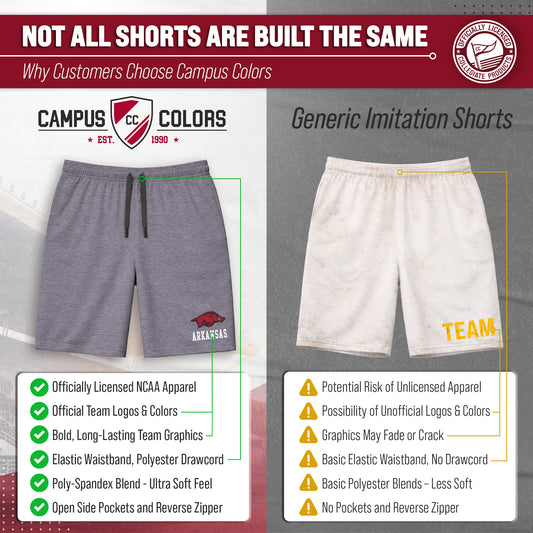 Arkansas Razorbacks NCAA Men’s University Athletic Performance Shorts - Gray Heather