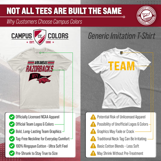 Arkansas Razorbacks Varsity Club Pennant Shirt - Off White
