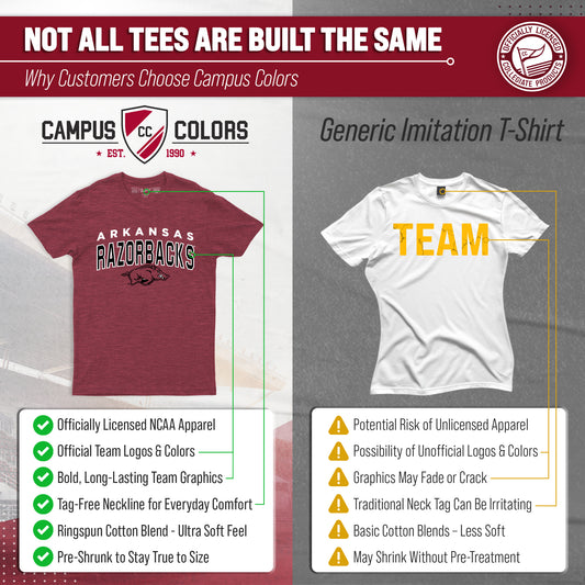 Arkansas Razorbacks T-Shirt Heathered for Men and Women - Cardinal Heather