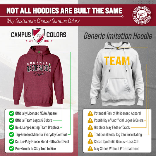 Arkansas Razorbacks Hoodie Heathered Fleece Sweatshirt - Cardinal Heather
