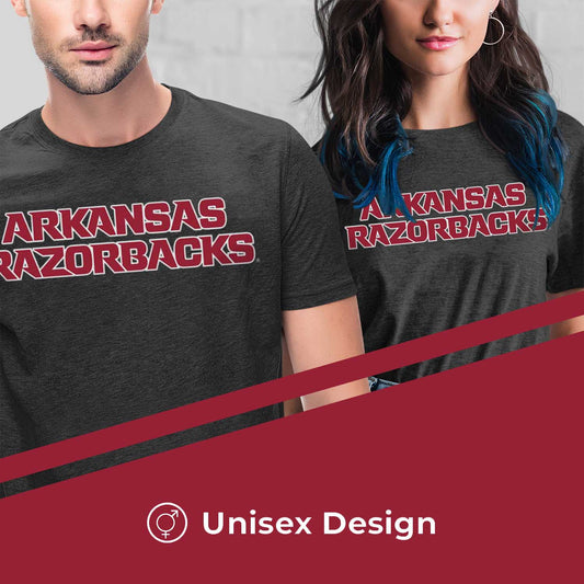 Arkansas Razorbacks NCAA Cotton Blend Charcoal T-Shirt Men Women - Charcoal