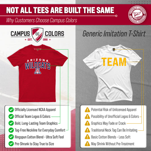 Arizona Wildcats T-Shirt Heathered for Men and Women - Red Heather