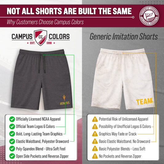 Arizona State Sun Devils NCAA Men’s University Athletic Performance Shorts - Black Heather