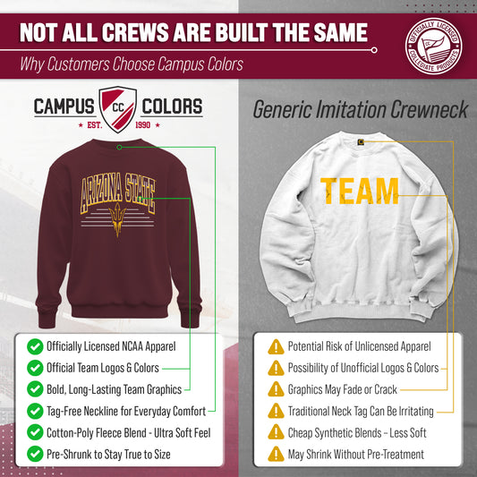 Arizona State Sun Devils NCAA Overtime Classics Crewneck Sweatshirt - Maroon