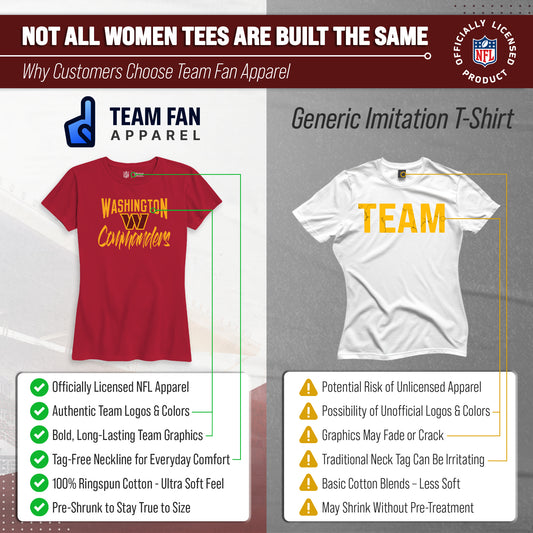 Washington Commanders NFL Women's Paintbrush Fitted T-Shirt Short Sleeve - Maroon