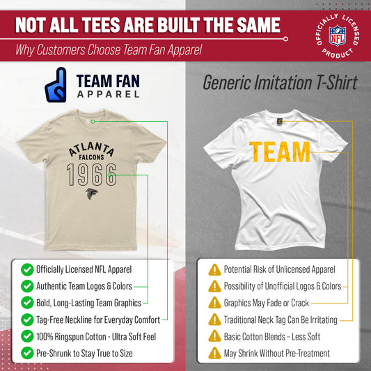 Atlanta Falcons Big Date Tag-Less T-Shirt - Natural