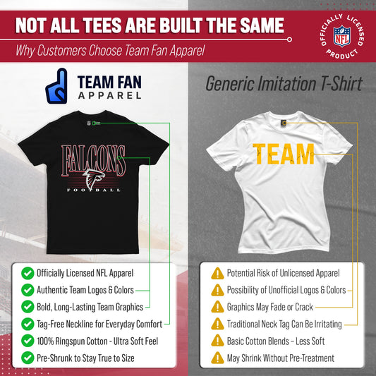 Atlanta Falcons NFL Adult Overtime Blueprint Tagless Tee Unisex - Black