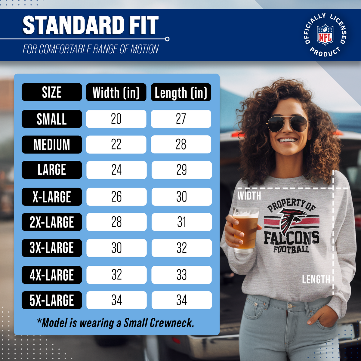 Atlanta Falcons NFL Property Of Crewneck Sweatshirt - Sport Gray