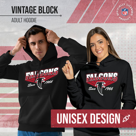 Atlanta Falcons Vintage Block Fleece Hoodie - Black