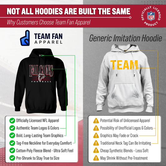 Atlanta Falcons NFL Overtime Blueprint Pullover Hoodie Men Women - Black