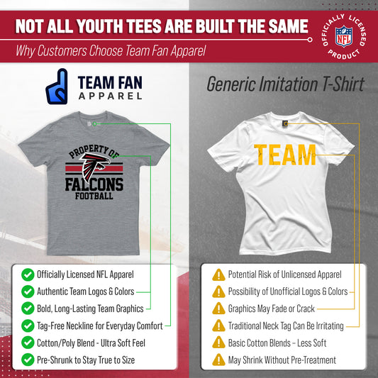 Atlanta Falcons NFL Youth Property Of Short Sleeve Lightweight T Shirt - Sport Gray