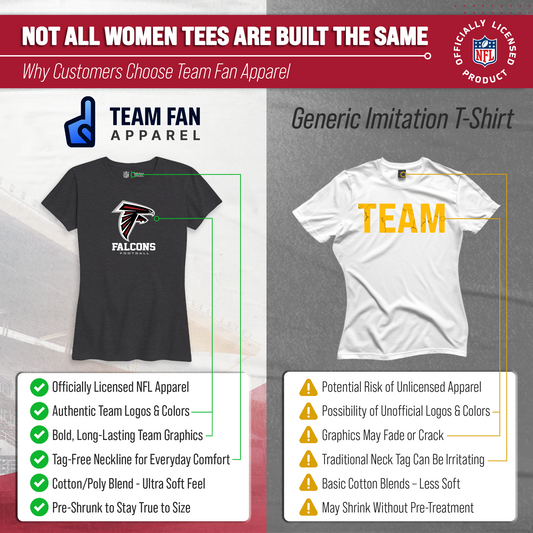 Atlanta Falcons Women's NFL Big Logo Cotton T-Shirt - Black