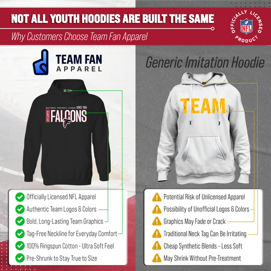Atlanta Falcons NFL Youth Modern Endzone Football Fleece Hooded Sweatshirt - Black