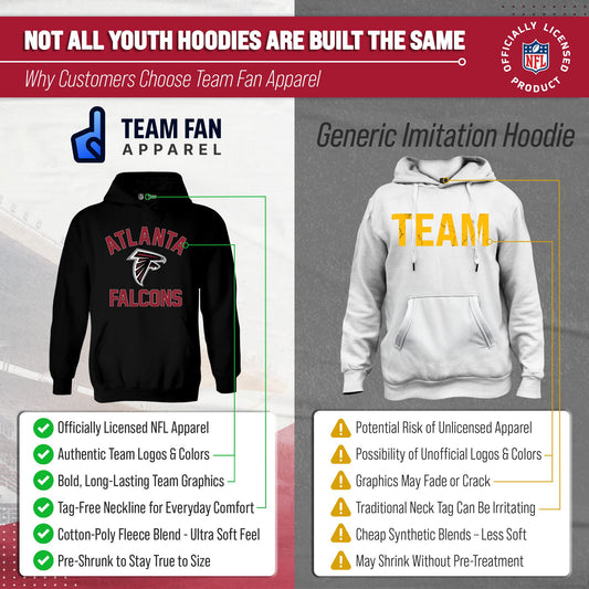 Atlanta Falcons Youth Gameday Hoodie Sweatshirt - Black