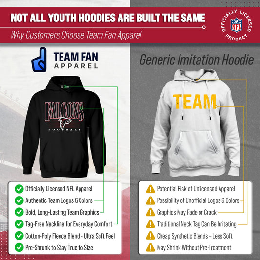 Atlanta Falcons NFL Youth Overtime Blueprint Fleece Hoodie Sweatshirt - Black