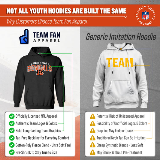 Cincinnati Bengals NFL Youth Starting Fresh Hoodie for Boys and Girls - Black