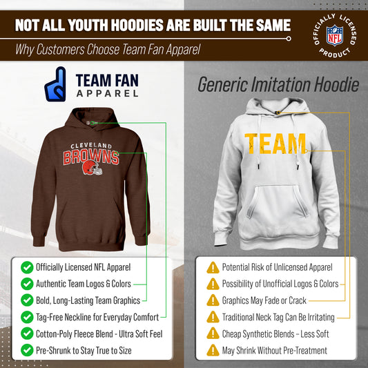 Cleveland Browns NFL Youth Starting Fresh Hoodie for Boys and Girls - Brown