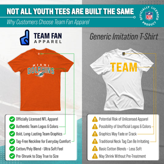 Miami Dolphins Youth Starting Fresh Short Sleeve NFL T-Shirt Kids - Orange