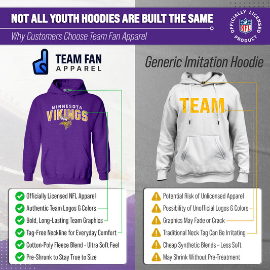 Minnesota Vikings NFL Youth Starting Fresh Hoodie for Boys and Girls - Purple