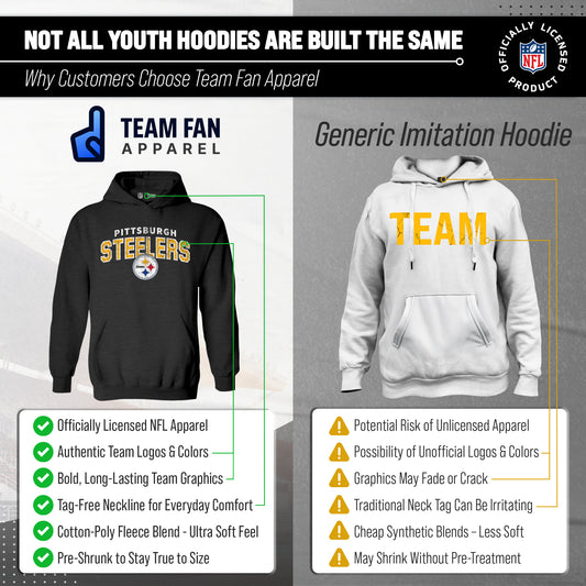 Pittsburgh Steelers NFL Youth Starting Fresh Hoodie for Boys and Girls - Black