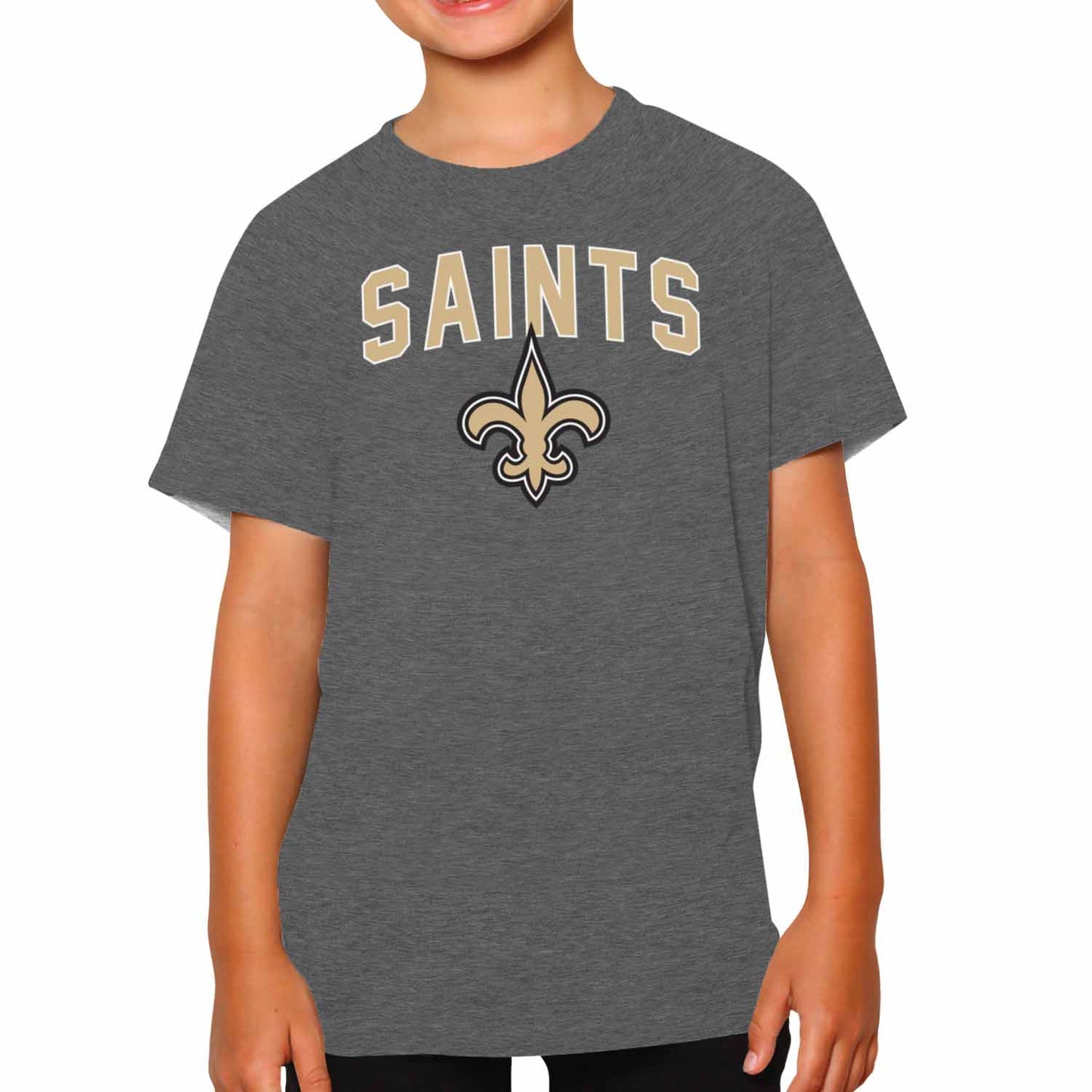 New Orleans Saints NFL Youth Home Team Tee- Youth Pro Football T-Shirt For Boys & Girls Kids clothes - Sport Gray