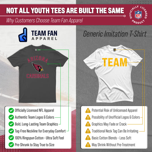 Arizona Cardinals Youth NFL Football T-Shirt - Charcoal