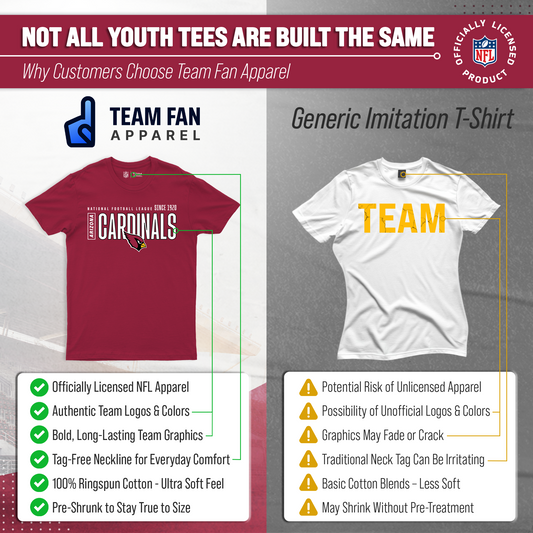 Arizona Cardinals NFL Youth Modern Endzone T-Shirt Unisex Boys Girls - Cardinal