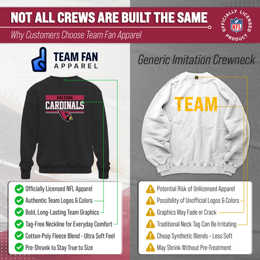 Arizona Cardinals NFL Team Block Crewneck Sweatshirt - Charcoal