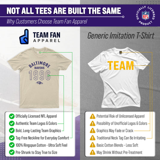 Baltimore Ravens Big Date Tag-Less T-Shirt - Natural
