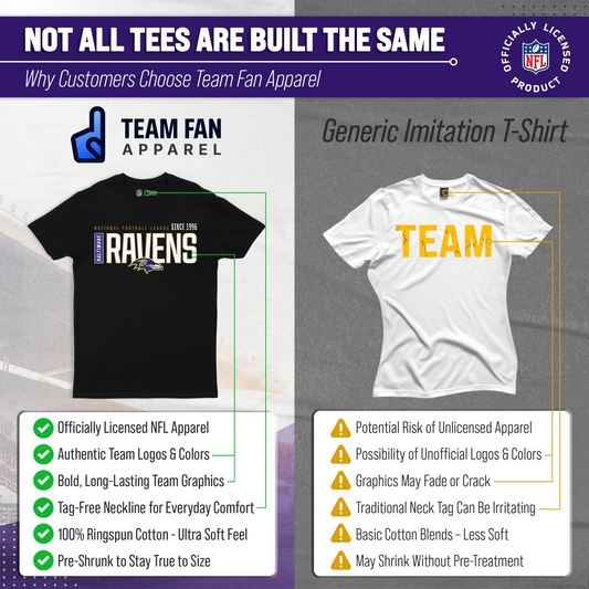 Baltimore Ravens NFL Shirt Men Women Unisex Tag-Free Cotton Gameday Tee - Black