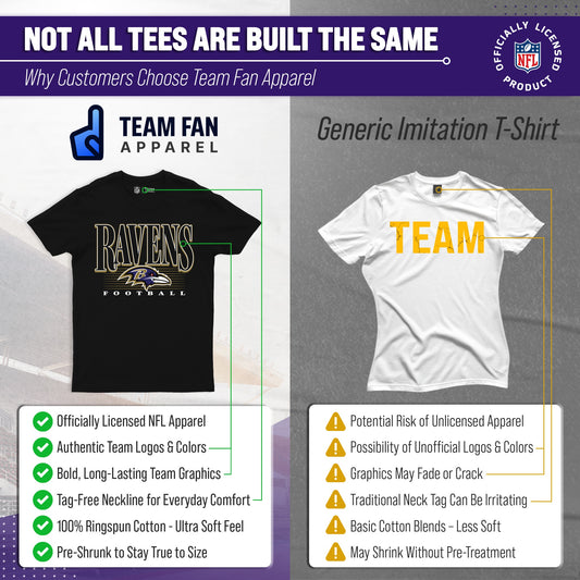 Baltimore Ravens NFL Adult Overtime Blueprint Tagless Tee Unisex - Black