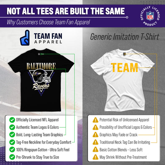 Baltimore Ravens NFL Retro Triangle T-Shirt - Black