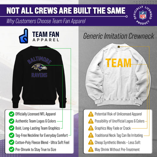 Baltimore Ravens NFL Crewneck Sweatshirt - Black