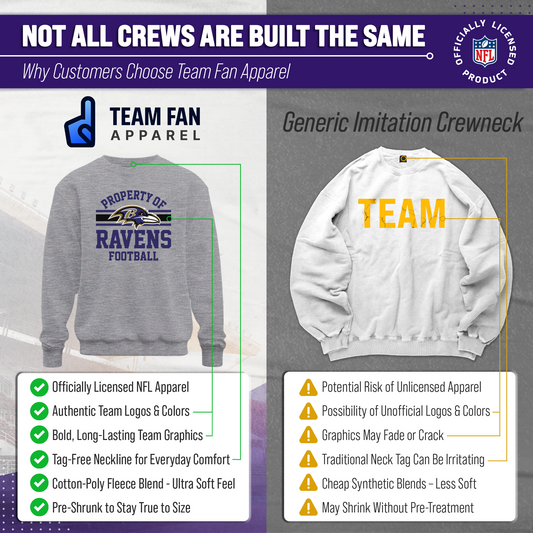 Baltimore Ravens NFL Property Of Crewneck Sweatshirt - Sport Gray