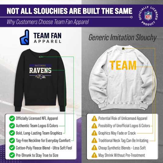 Baltimore Ravens NFL Womens Team Block French Terry Slouchy Top - Charcoal