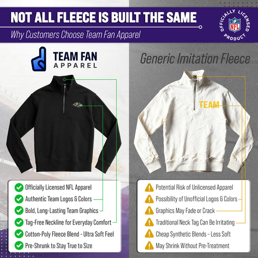 Baltimore Ravens NFL Quarter Zip Fleece Pullover Unisex Sweatshirt - Black