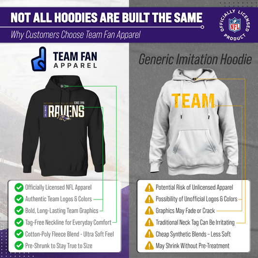 Baltimore Ravens NFL Modern Endzone Fleece Hoodie Black Sweatshirt - Black