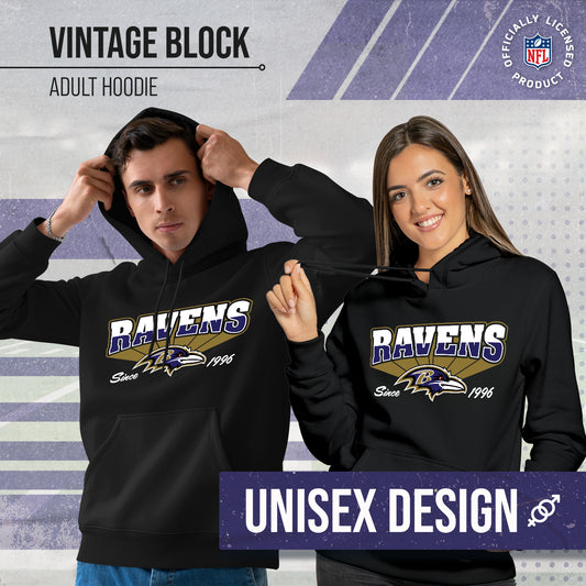 Baltimore Ravens Vintage Block Fleece Hoodie - Black